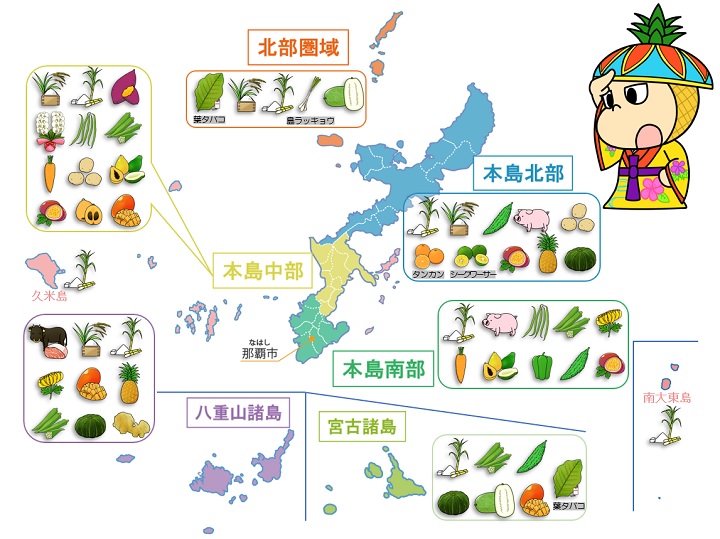 沖縄県農産物分布図