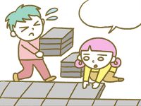 漫画「宮崎に移住した農家の嫁日記」【第124話】コンクリート板の敷き方