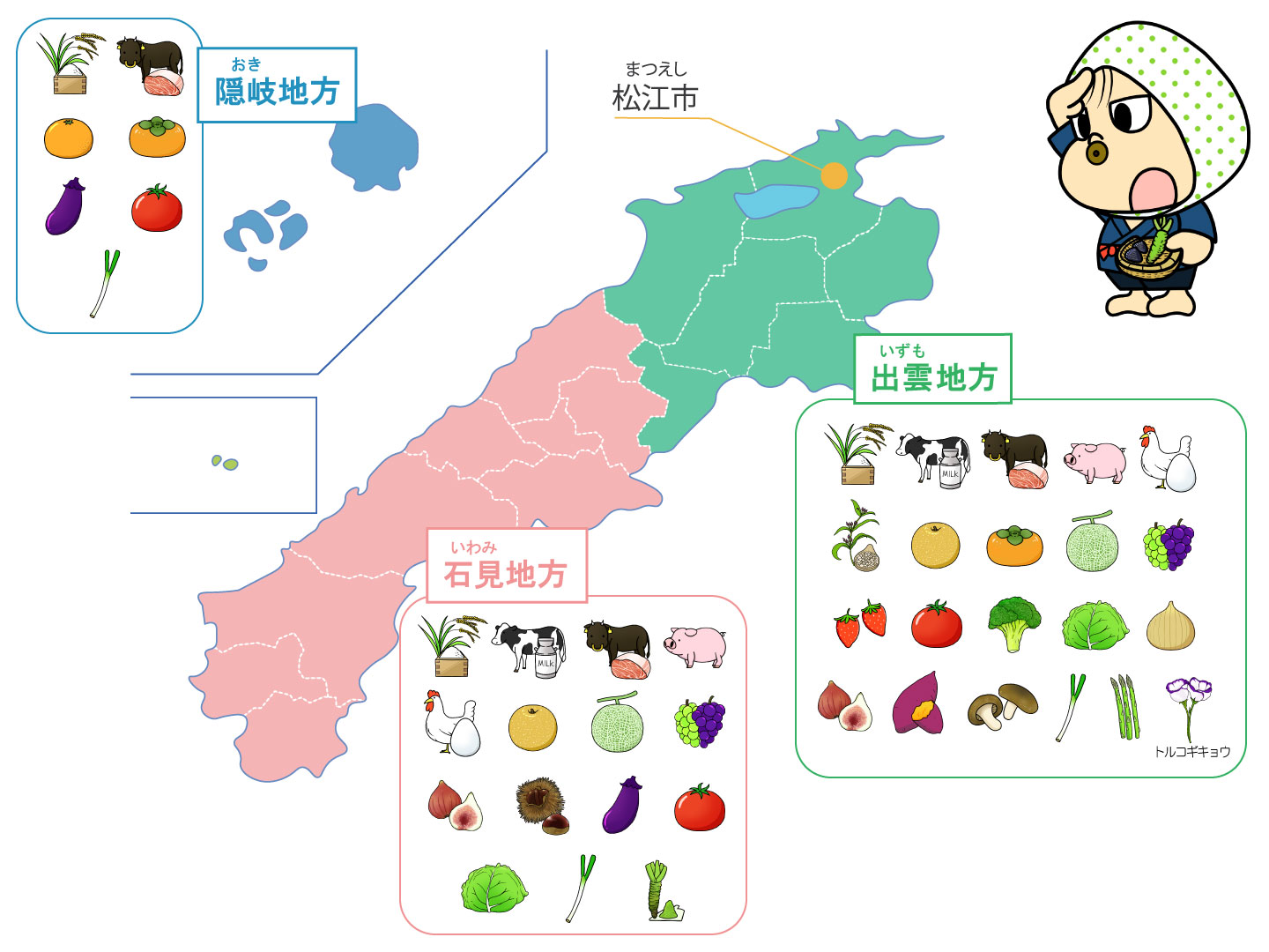 島根県農産物分布図