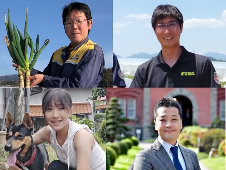 写真左上から時計回りの順に、田中さん、中川さん、池本さん、山本さん