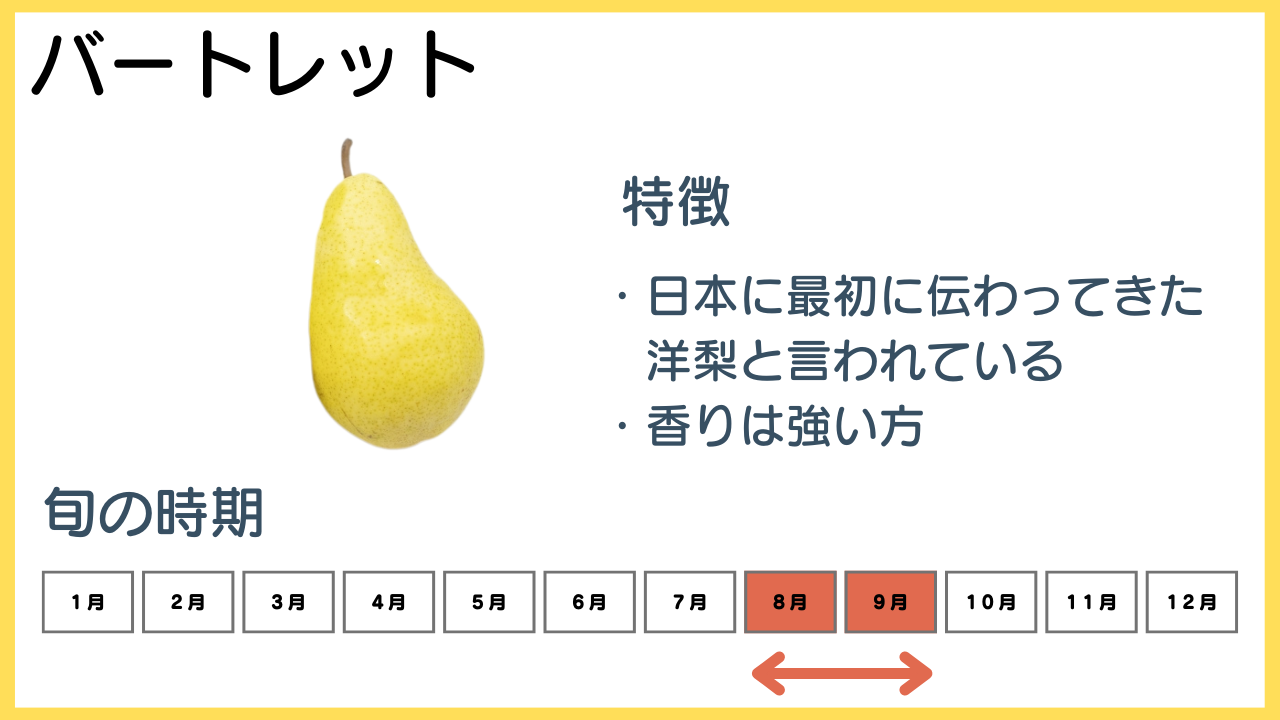 バートレットの特徴と旬の時期