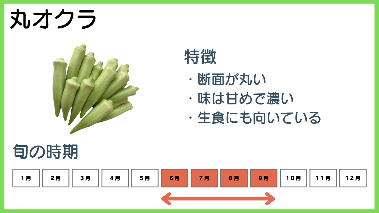 丸オクラの特徴と旬の時期