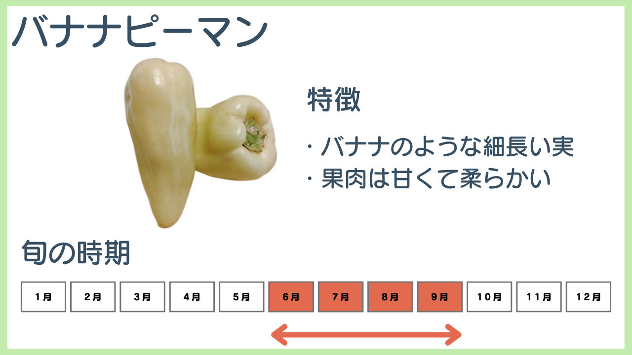 バナナピーマンの特徴と旬の時期