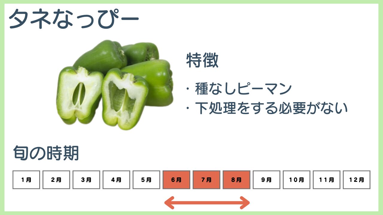 タネなっぴーの特徴と旬の時期