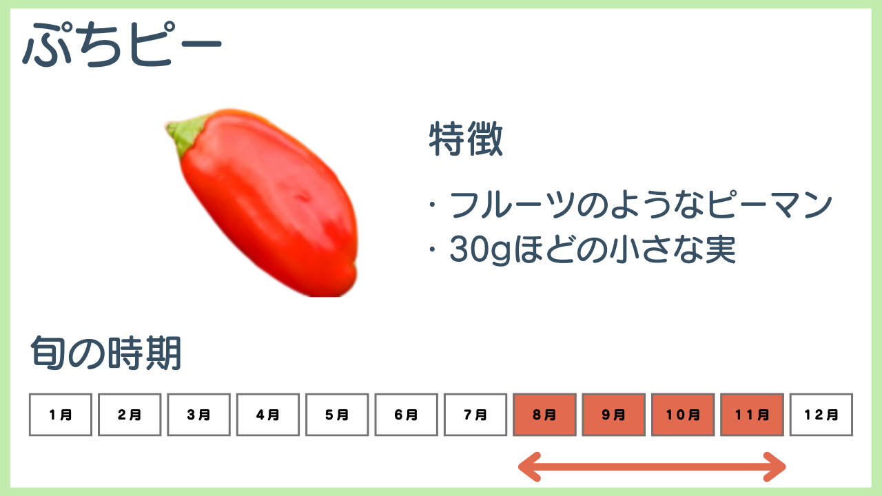 ぷちピーの特徴と旬の時期