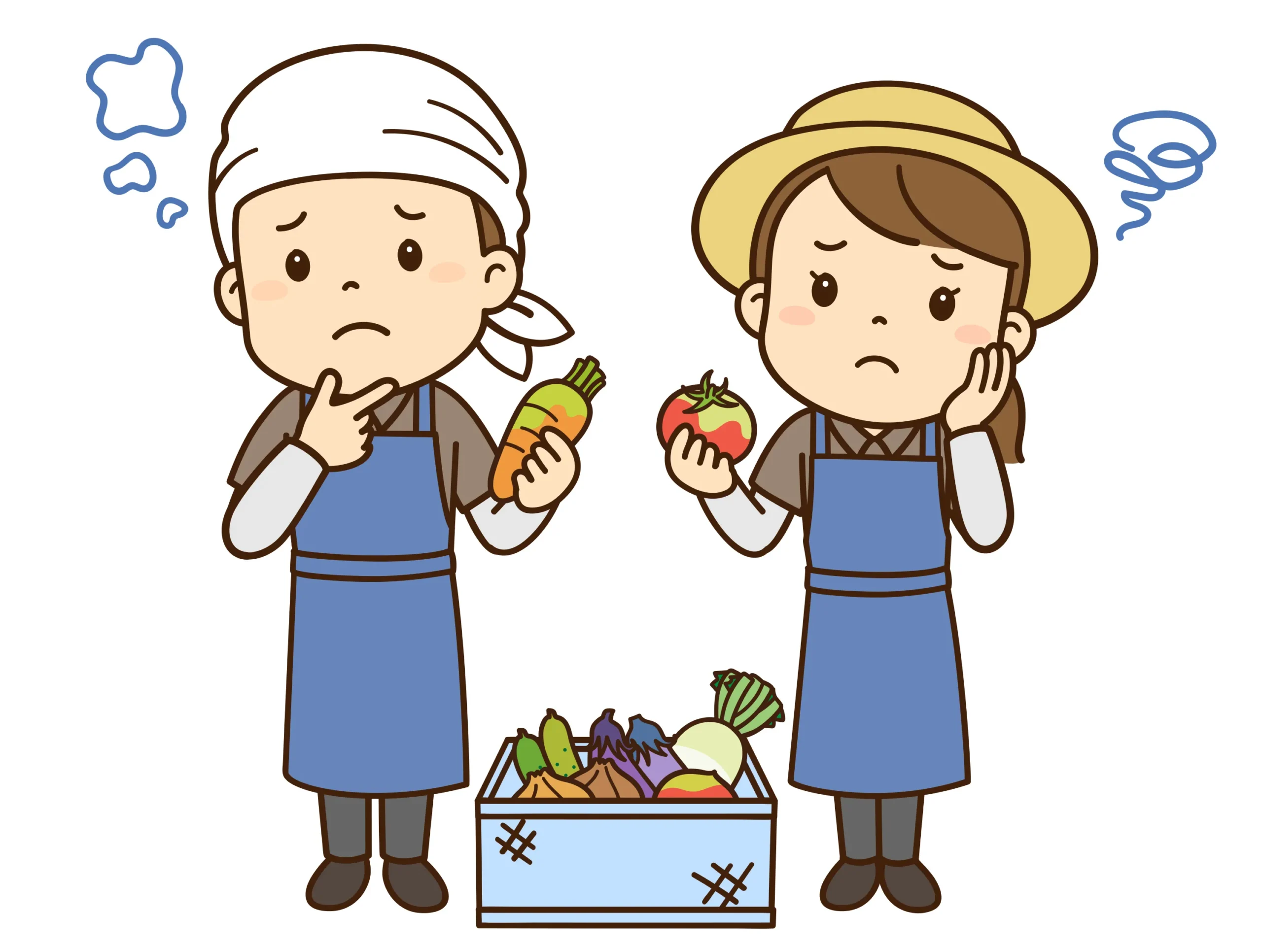 悩みを抱える農家イラスト