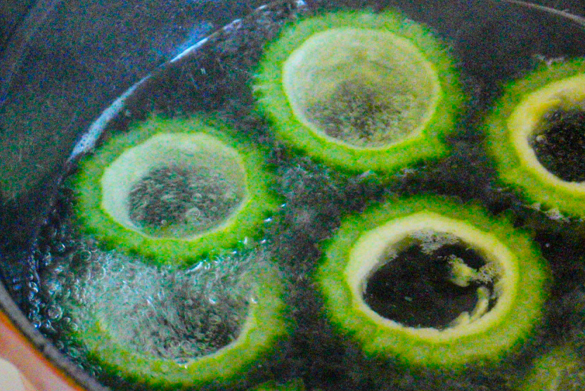 下準備茹でる